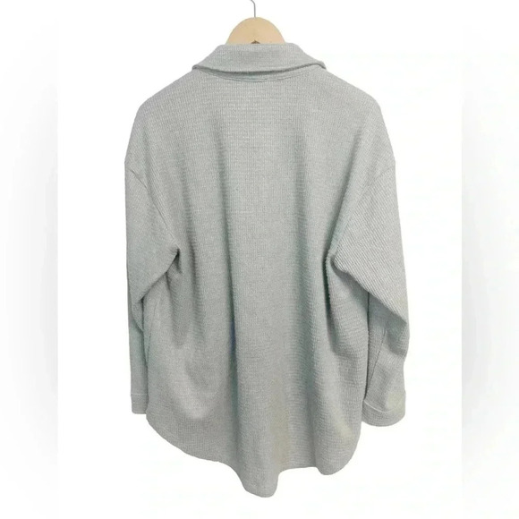 Lane Bryant Relaxed Lumber Jane Button-Down Waffle Knit Shacket Top Sz 14 16 1X - Picture 4 of 9